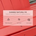 thumbnail image 6 of Outsunny Fire Pit Fir Wood Adirondack Loveseat with High-back and Wide Armrests, Red, 6 of 9