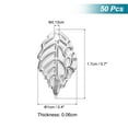 thumbnail image 2 of Uxcell 50Pcs Adornos de Hoja de Plata, Pendientes de Metal para Manualidades DIY, 2 of 6