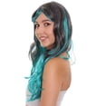 thumbnail image 5 of Long Two Tone Curly Womens Wig | Grey/Blue Wig | Premium Breathable Capless Cap, 5 of 11