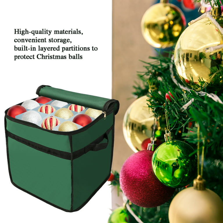 64 Grids Christmas Ornaments Storage Box Waterproof Tree Decoration Ball Box  Durable Christmas Balls Ornament Storage