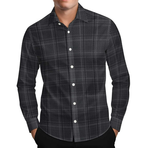 FNFYFH Mens Flannel Shirts Long Sleeve Plaid Button Down Shirt Casual Wrinkle Free Business Shirt with Pocket