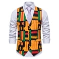 thumbnail image 2 of Western Vest for Men Men'S Vest Paisley Floral Print Vest Wedding Party African Big Joy Vest (No Tie and Shirt) Orange L, 2 of 3