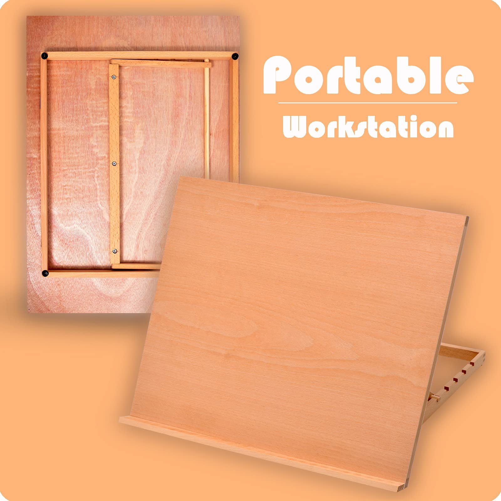 A2 Extra Large Adjustable Tabletop Painting Easel,Drawing and Sketching Board, Book Holder, Book Stands, Tilt Height Adjustable, Portable Easel Stand