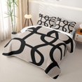 thumbnail image 3 of Erosebridal Abstract Geometric Lines Bed Spread Queen,Brown Black Queen Coverlet Set For Adult,3 Pieces, 3 of 7