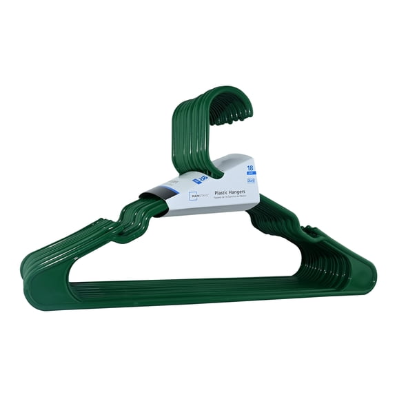 Mainstays Collegiate Clothing Hangers, Green Blast, 18 Count