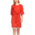 thumbnail image 1 of Vince Camuto Vestido a media pierna con lazo en la parte delantera para mujer, naranja, 6, 1 of 1