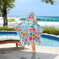 thumbnail image 3 of Yayeee Kids Hooded Towel with Hand Pockets Beach Soft Absorbent Bath Wrap 50 x 23.5 inch, Tropical Flamingo Pattern, 3 of 5