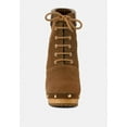 thumbnail image 3 of MAAYA Tan Handcrafted Collared Suede Boot, 3 of 7