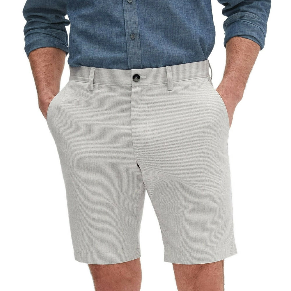 Banana Republic New Banana Republic Mens Gray Blue Stripe Aiden Slim