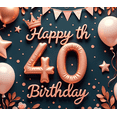 thumbnail image 3 of Golden Glitter Happy Birthday Banner Adult Milestone Celebration Polyester Decoration for Indoor Party Event Celebration, 3 of 7