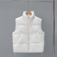 thumbnail image 2 of Cmfcve Crop Winter Vest for Women Lightweight Sleeveless Warm Puffer Vest Casual Solid Color Padded Gilet Outerwear, 2 of 7