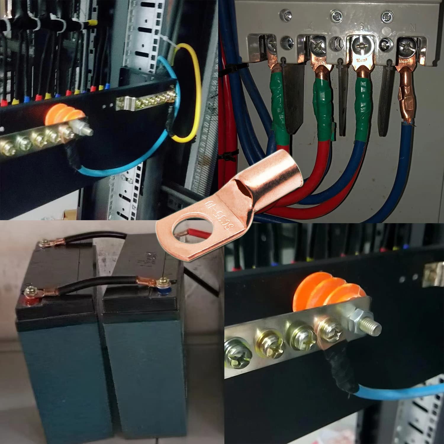 160-Piece Ring Terminal Kit - Battery Terminal Connectors, 2/4/6/8/10/12 AWG with Heat Shrink Set,  Tinned Copper Lugs with Heat Shrink Tubing for Solar/Marine/Auto