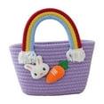 thumbnail image 2 of Nilvkv Easter Decorations, Woven Decorative Basket with Bunny & Carrot Colorful Snack Organizer Desktop Storage for Toys Holiday Home Decor, 2 of 6