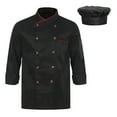 thumbnail image 1 of Alvivi Mens Short Sleeves Chef Coat with Chef Hat Set Chef Jacket Cooker Cap Hotel Kitchen Uniform E05 3XL, 1 of 7