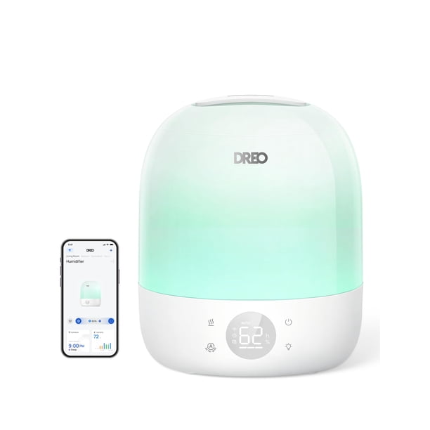 Humidificador DREO HM409S para dormitorio, 3 litros, llenado en la parte superior, 30 horas de funci