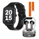 thumbnail image 1 of Smartwatch Binden Kulest Reloj Inteligente Pantalla 1.8' Llamadas Salud Resiste Salpicaduras Audífonos Tws Transparentes Negro, 1 of 7