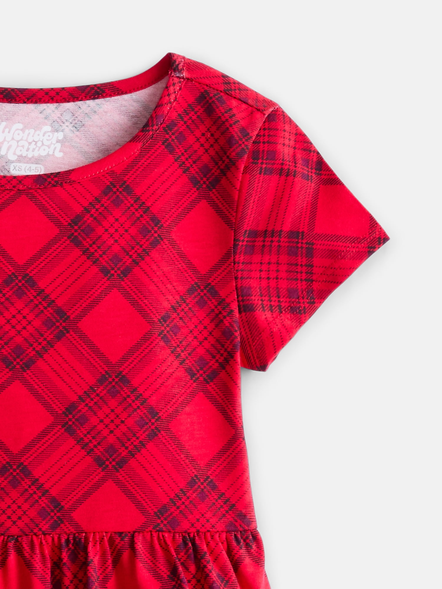 Wonder Nation Girls Play Dress with Short Sleeves, Sizes XS-XXL