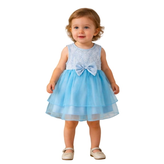 FYDUU Flower Girl Dress Toddler Baby Girls Sleeveless Tulle Princess Wedding Dresses Birthday Party Gown Fashion Cute Tutu Dress 6-9 Months