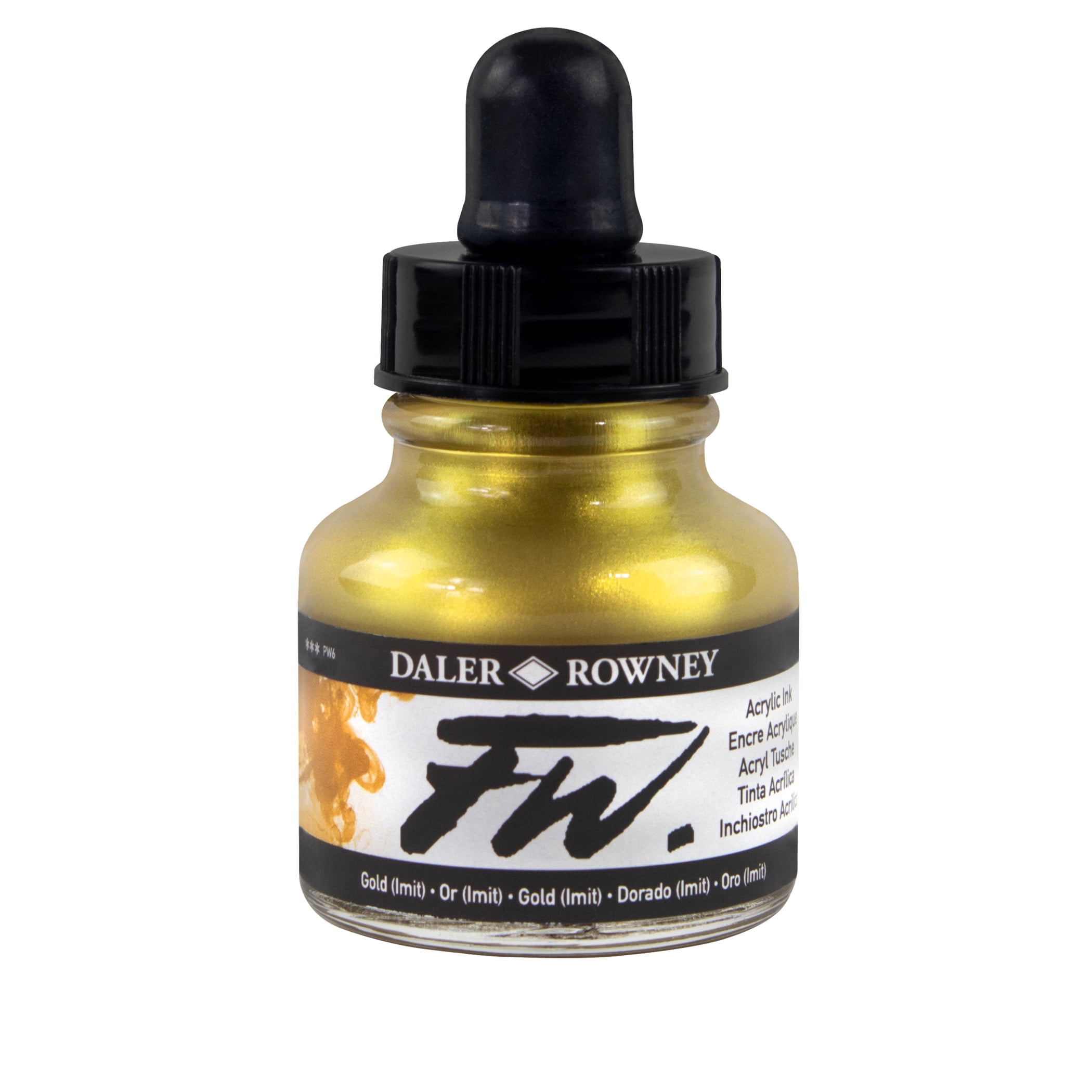 Daler-Rowney FW Acrylic Ink, Gold Imitation, 29.5ml, 3 Pack