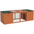 thumbnail image 1 of PawHut Rabbit Hutch Outdoor Wooden Bunny Cage w/ Openable Tops, 1 of 10