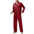 thumbnail image 7 of Dagugfen Mens Pajamas Set Button down Long Sleeve Shirts with Pocket Pants Loose Casual Sleepwear Outfits, 7 of 7