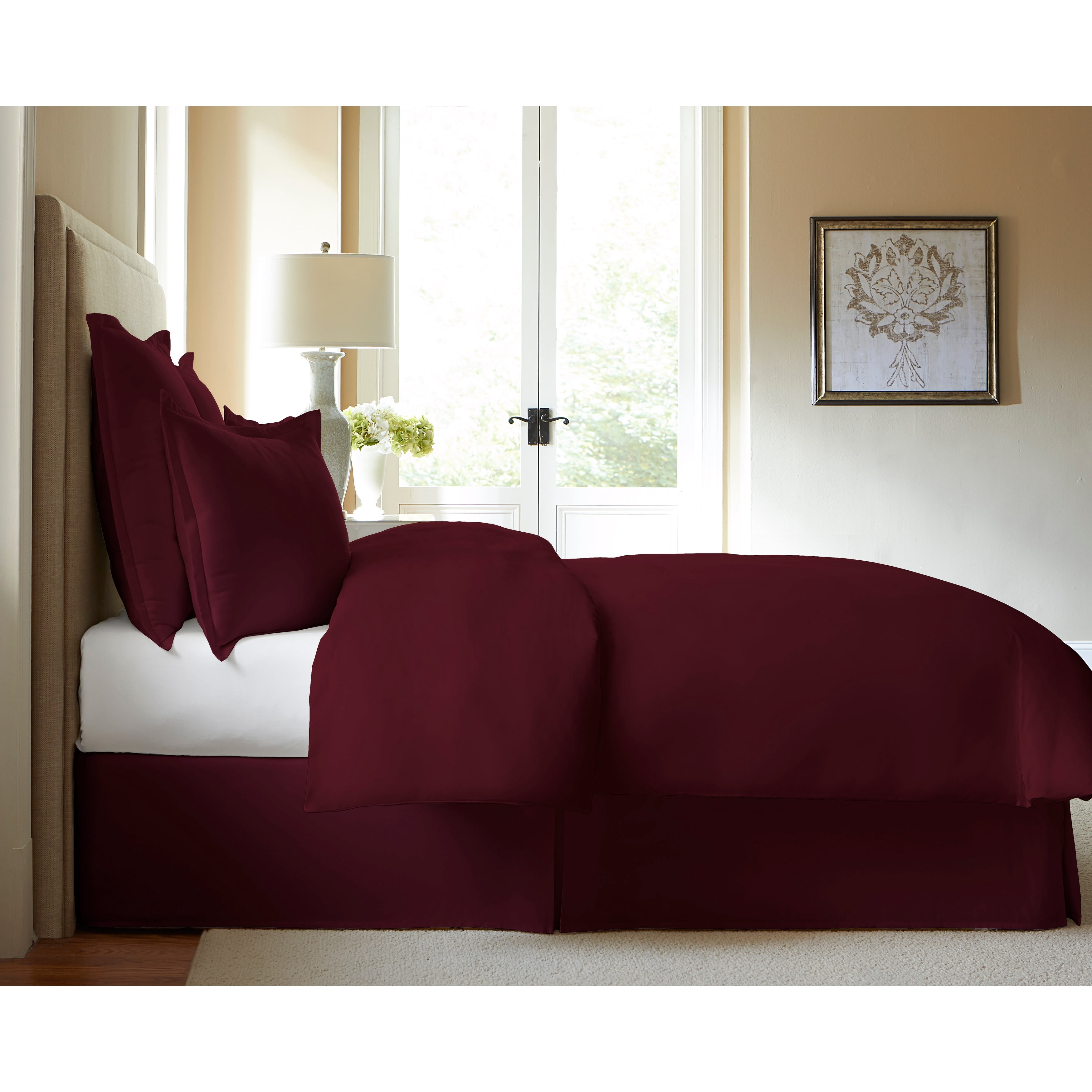 Levinsohn Textile Cotton Collection 15 Inch Bed Skirt Twin - Burgundy