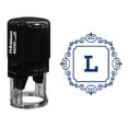 thumbnail image 1 of Printtoo Papeterie de Bureau Bordure Tourbillon Carrée Auto-Encre Monogramme Alphabet Initiale R-40 Tampon en Caoutchouc, 1 of 5