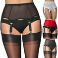 thumbnail image 3 of NIBOLOG Perspective Women Garter Belt Adjustable Six Clips Garter Leg Harness Women Accessory for Honeymoon, 3 of 8