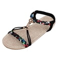 thumbnail image 3 of IUJSOY Summer Sandals for Women 2025 Fashion Beach Shoes Braided Beaded Slingback Flats Shoes, 3 of 9