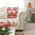 thumbnail image 3 of Christmas Pillow Covers 18x18 Set of 4 Gingerbread Man House Candy Cane Christmas Decorations Hot Cocoa Red Green Winter Holiday Decorative Throw Pillow Case for Home Couch Living Room Decor, 3 of 6