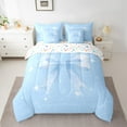 thumbnail image 2 of Castle Fairy Blue Bowknot 7-Piece Twin Bedding Sets for Teens,Sparkling Sequin Bedding Comforter Set,Dreamy Princess Breathable Sheet Sets,Luxury Bedroom Decor, 2 of 8