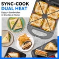 thumbnail image 6 of Mailand 4-Slice Breakfast Sandwich Maker Press, Mini Grill Cheese Maker, Panini Press, for Kitchen, Indicator Light & Non-Stick, 1000W, Graphite, 6 of 7
