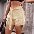 thumbnail image 6 of REALiKUN Women's High Waist Multi Pocket Denim Shorts Casual Pocket Shorts Elastic Waist Shorts, 6 of 8