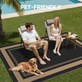 thumbnail image 5 of DEORAB 6'x9' Outdoor Rugs Waterproof Patio Reversible Plastic Geometric Carpet Camping Outside Mat,Black & Brown, 5 of 7