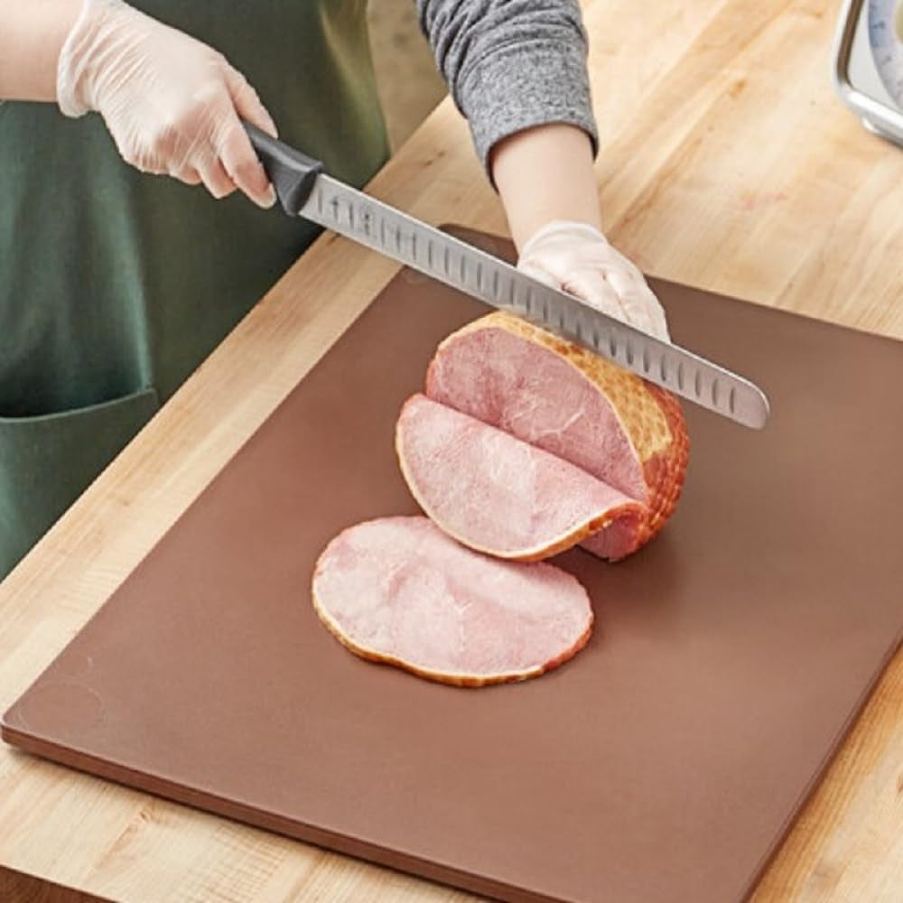 TrueCraftware- 24" X 18" X 1/2” Plastic Cutting Board for Kitchen Brown Color- Plastic Commercial Chopping Board Anti Slip Surface Chopping Food Cutting Mat for Meat Vegetables