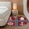 thumbnail image 2 of Nautical Coastal Round Area Rug 3.3Ft Washable Circle Rugs for Dining Room Table, Blue Red Lighthouse Sailing Anchor Rudder Non-Slip Carpet Floor Mats Indoor Outdoor Carpet Runner Home Decor, 2 of 8