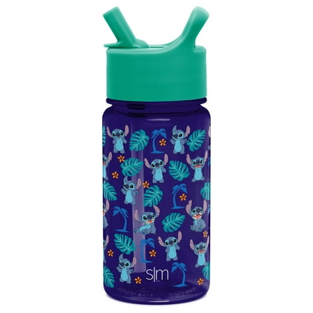Simple Modern Disney 16oz Summit Kids Tritan Water Bottle with Straw Lid for Toddler - Dishwasher Safe Travel Tumbler - Disney: Stitch
