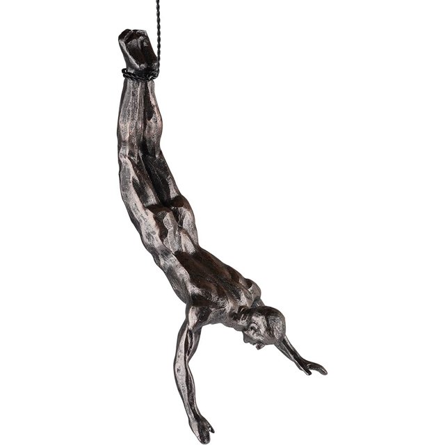 Escultura de resina de simplicidad moderna nórdica, esculturas de pared de hombre trepador creativo, acabado a mano para decoración del hogar, negro (postura negra A) brillar Electrónica