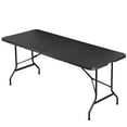 thumbnail image 3 of ZENSTYLE 6Ft Folding Game Table Portable Camping Table for Picnic Beach Party Rattan Style, Black, 3 of 9
