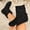 Black, variant on Women Winter Round Toe Flat Ankle Short Boots Slip on Soft Suede Booties with Side Zipper for Outdoor Cold Weather Casual Matching Outfits Gray 5.5(36)