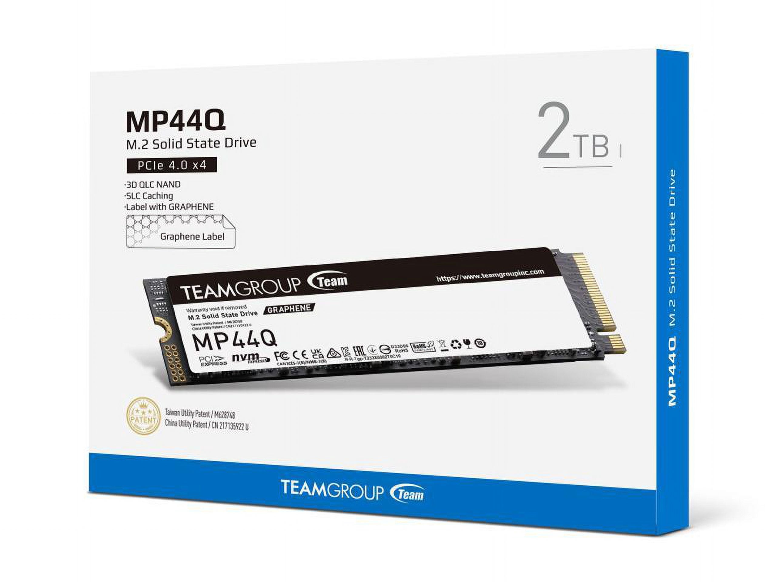 TEAMGROUP MP44Q 2TB PCIe Gen4 x4 M.2 2280 SSD Laptop & Desktop & NUC & NAS compatible, Speed up to 7400MB/s (TM8FFD002T0C101)