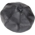 thumbnail image 3 of CoCopeaunts Newsboy Hats for Women PU Leather Octagonal Cap Autumn Winter Solid Color Vintage Style Beret Hat Leisure Newsboy Cap, 3 of 7