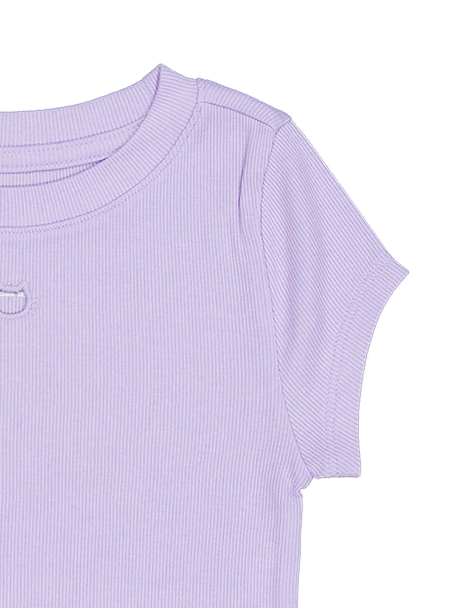 Wonder Nation Girls Cutout Rib Tee, Sizes 4-18 & Plus