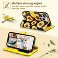 thumbnail image 5 of ULAK iPhone 13 Pro Wallet Case for Women Girls, Kickstand PU Leather Phone Case with Card Holder for Apple iPhone 13 Pro 6.1 inch 2021, Sun Flower, 5 of 9