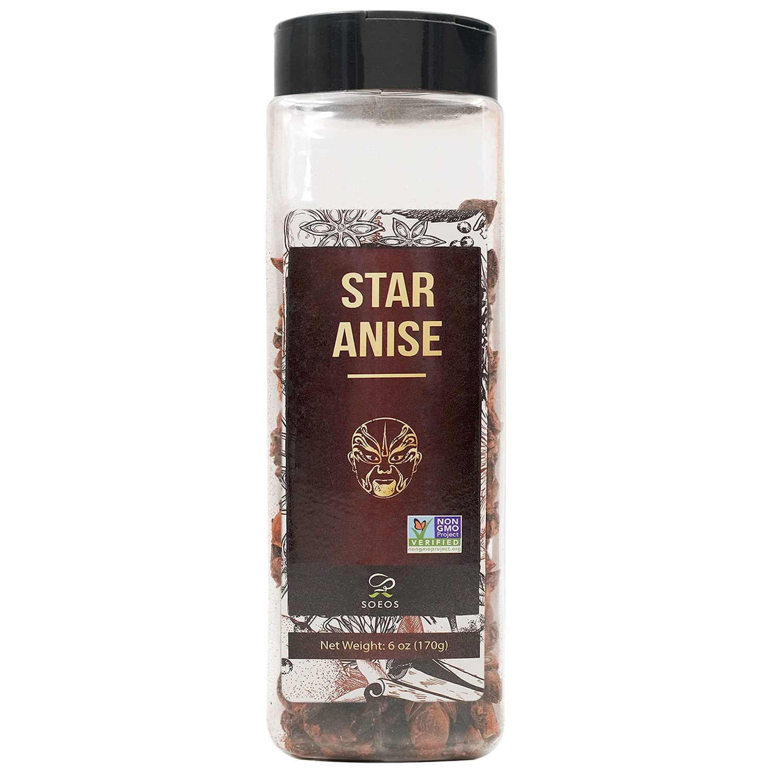 Soeos Star Anise Seeds 6oz, Anis Estrella, Non-GMO Star Anise Spice