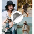 thumbnail image 5 of Homirary XXL Oversize Bucket Hat Reversible, Fisherman Sun Cap with Chin Strap, Travel Beach Outdoor Hat for Men & Women, Gray / White, 1 Pack, 5 of 5