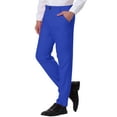 thumbnail image 5 of INSPIRE CHIC Men's Formal Flat Front Straight Fit Solid Prom Dress Pants, 5 of 6