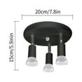 thumbnail image 4 of ziyahi 3 Way Round Plate Ceiling Cabinet Rotatable LED Light Bulbs Home Lighting No Bulb Black White Light, 4 of 6