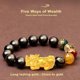 thumbnail image 2 of Pulsera Feng Shui Pulsera de obsidiana dorada natural Pulsera Pixiu que cambia de color, 2 of 6