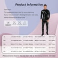 thumbnail image 7 of Yeahdor Mens Zipper Crotch Jumpsuit Long Sleeve Stretchy Catsuit Patent Leather Night Club Bodysuit Black 4XL, 7 of 7